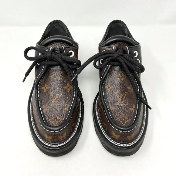 Louis Vuitton Beaubourg Derby Monogram Chunky Heel Shoes 37 - Picture 2 of 10